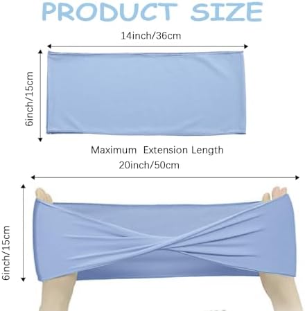 Sky Blue Chair Sashes Bows 100 Pcs Spandex Chair Sashes Elastic Chair Cover Bands Ties Without Buckle for Wedding Birthday Party Ceremoney Events Decoration - Image 3
