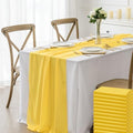 12 Pack Chiffon Table Runner 14x108 Inch Long 9ft Sheer Table Runners for Party Romantic Wedding Bridal Shower Fall Decorations-Yellow by Cupuamon