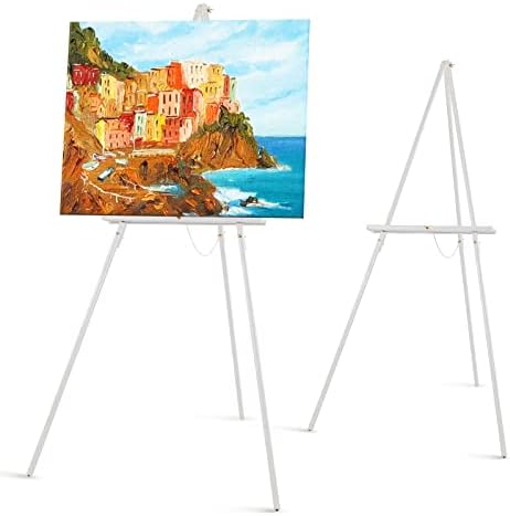 Falling in Art 65" A-Frame Wooden Tripod Easel Stand, White, 2 Pack by FallinginArt