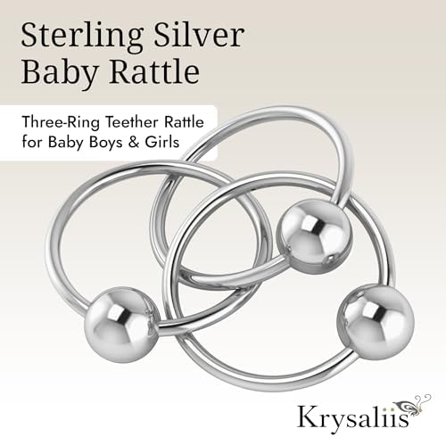 3 Ring 925 Sterling Silver Teether Rattle Ring - Image 2