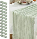 Le courant 12pcs 10Ft Cheesecloth Table Runner, Rustic Boho Gauze Cheese Cloth Runner Table Runner for Weddings Bridal Baby Shower Birthday Holiday Parties Home Decor, Sage Green by Unknown