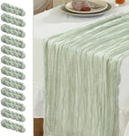 Le courant 12pcs 10Ft Cheesecloth Table Runner, Rustic Boho Gauze Cheese Cloth Runner Table Runner for Weddings Bridal Baby Shower Birthday Holiday Parties Home Decor, Sage Green by Unknown