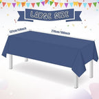 32 Pack Navy Blue Plastic Tablecloth for Rectangle Tables, Premium Decorative Navy Blue Disposable Table Cloths for Parties, Rectangle Party Table Cover for Birthday Wedding Banquet Event, 54x108 Inch - Image 2