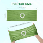 Pack of 60 Spandex Chair Sashes Bows Stretch Chair Cover Band with Buckle Slider Universal Elastic Chair Ties for Wedding Banquet Party Event Decoration (Sage Green) - Image 2