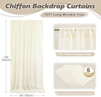 30ft x 10ft Ivory Backdrop Curtain Drapes, Wrinkle-Free Sheer Chiffon Fabric Photo Background Panels for Wedding Arch Party Ceremony Stage Photography Decorations - Image 2