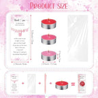 Spakon 60 Sets Baby Shower Favors for Guests Include Unscented Tealight Candles Multicolor Ballpoint Pen Thank You Card OPP Bags Gender Reveal Gifts for Baby Shower Game Prizes (Pink,Girl) - Image 3