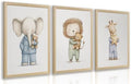 PORENY Baby Animal Nursery Wall Art Set of 3, Elephant Lion Giraffe Canvas Prints, Cute Safari Animals Wall Decor, Woodland Nursery Artwork for Bedroom Kids Room Playroom Wood Framed 16x24 Inch by Unknown