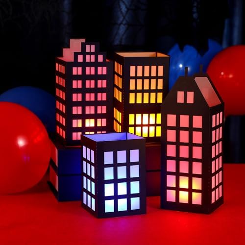 Rossesay 12 Pcs Hero City Lantern Table Centerpiece for Hero Party Decor - Image 6