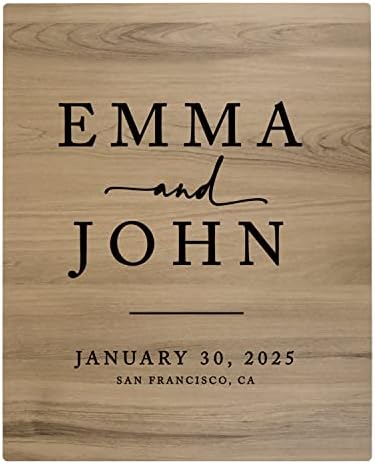 Andaz Press Large Wooden Welcome Sign for Wedding Rustic Welcome Sign 16" x 20" Custom Names Date & Location Modern Wedding Signage English Oak MDF Wood Finish Wedding Reception Indoor Outdoor Signs by AndazPress