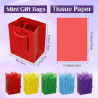 Sherr 200 Pcs Mini Gift Bags Bulk, Extra Small Kraft Paper Bag with Tissue Paper,Card, Handle, 4x2.8x4.5 Tiny Little Gift Box for Birthday, Party Favor, Wedding, Baby Showers, Business (Colorful) - Image 3
