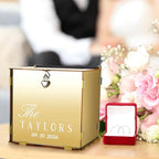 Booson Metallic Gold Mirror Acrylic Wedding Card Box with Lock - Image 6