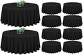 Showgeous 10 Pack Black Round Tablecloths, 90 Inch, Washable Polyester by Showgeous