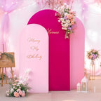 Pink Arch Backdrop Cover Set of 3 Wedding Arch Covers Stretchy Backdrop 7.2FT 6.6FT 6FT Decorations Baby Shower Bridal Shower Photo Birthday Party Hot Pink Arch Stand Cover Spandex - Image 4