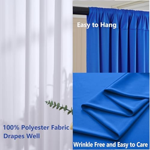 10×10 FT Wrinkle Free White Royal Backdrop Curtains for Parties, 4 Panels 2.5×10ft Wrinkle Free Soft Polyester Drapes for Backdrop Decor Themed Party Baby Shower Photo Background Curtain - Image 4