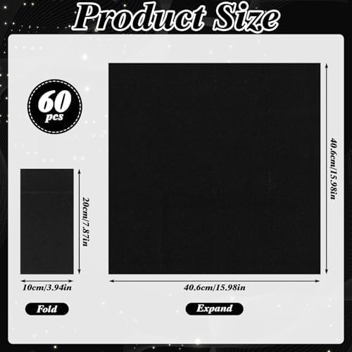 60 Pcs Black Linen-Feel Paper Napkins with Built-in Flatware Pocket, Pocket Linen Napkin Prefolded Cloth Like Paper Napkins Bulk for New Year Silverware Birthday Bathroom Weddings Party (Pack of 2) - Image 2