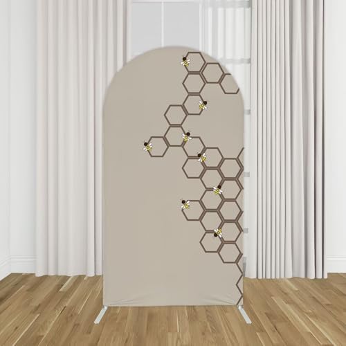 Hexagon Beehive Arch Backdrop Cover 4FT Honry Bee Stretchy Spandex Arch Stand Cover for Birthday Baby Shower Ceremony Wedding Party Decoration (Only Cover) - Image 2