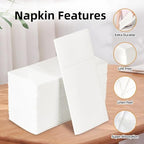 KAMMAK White Dinner Napkins Disposable Cloth Like Paper Napkins Folded with Pocket 100 Pack Guest Hand Towels for Party Decoration, Wedding Reception, Bathroom, Kitchen (16.5 x 16.5 inch) - Image 6