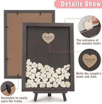 SELEAD Solid Wood Wedding Guest Book Alternative, Drop Top Words Sign Board - Image 6
