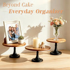 NUPTIO Wooden Cake Stand, 9.8 Inch Round Dessert Display Holder - Image 6