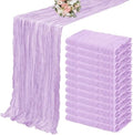 YMHPRIDE 12 Pack Cheesecloth Table Runner 35x120in Lavender Table Runner by YMHPRIDE
