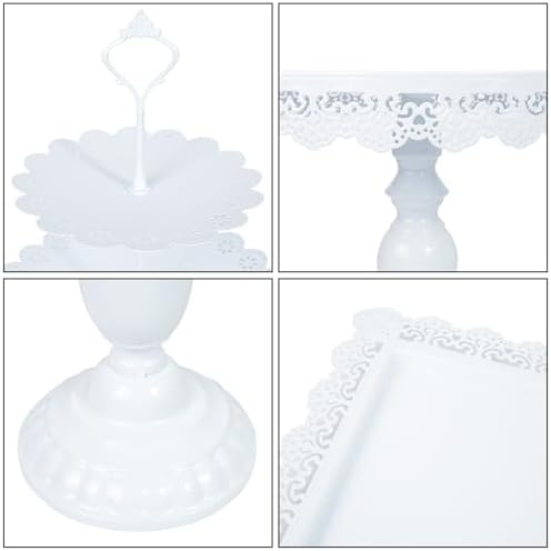 DreamsEden Metal White Cake Stands, 6 Pcs Cupcake Food Display Stand Party Trays Dessert Table for Birthday Bridal Baby Shower - Image 7