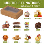 8x5x2 Auto-Popup Cookie Boxes with Window, Brown, 60 Pack - Image 5