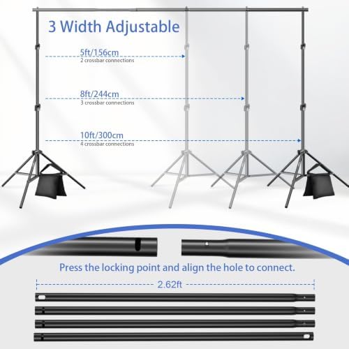 EMART Photo Backdrop Stand, 7.8x10ft Back Drop Stand for Party, Photography - Image 3