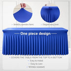 1 Pack Royal Blue Spandex Tablecloths for 6 Foot Rectangle Tables - Image 2