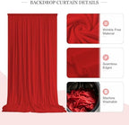 20ft x 10ft Red Wrinkle-Free Backdrop Curtains, Fabric Photo Drapes for Christmas Party Valentine’s Day New Year Patriotic Holidays 4th of July Birthday Photography Background - Image 3