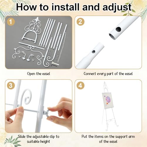 Easel Stand for Sign, Elegant, White, 1 Pcs - Image 3