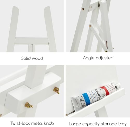 MEEDEN Art Easel Stand for Display: Adjustable Wooden Stands for Sign - A Frame Painting Easel for Canvas up to 60" for Artist Adults Drawing Picture Poster - White - Image 4