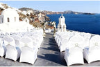 White Chair Sashes 50 Pack with Gold Buckle Slider, Spandex Sashes for Folding Chairs Wedding Party Banquet Decor - Image 2