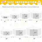 Leinuosen 7 Pcs Large Hexagonal Buffet Risers Set 6" to 12" Acrylic Display Box Catering Dessert Table Riser Food Display Decorative Stand with Hollow Bottom for Catering Supplies(White) - Image 2