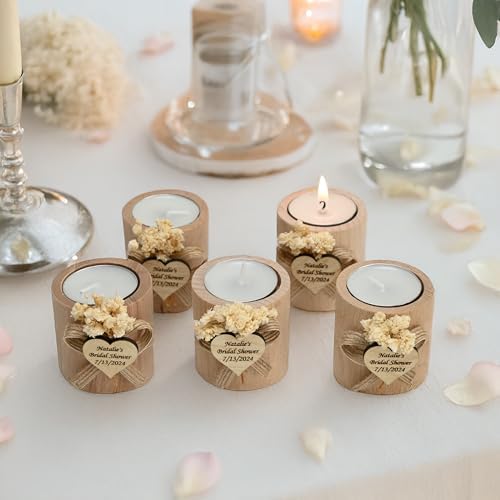 50 Pcs Handmade Personalized Cylinder Candle Holders – Elegant Wedding Favors, Bridal Shower Gifts, Funeral Memorials, & Tealight Candles for Guests - Image 5