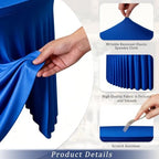Royal Blue 6PCS Round Spandex Tablecloth for 5FT/60In Round Table, Stretchy Table Cloth with Skirt, Washable Fitted Tablecloth, Circle Wrinkle Free Table Cover for Wedding Party Banquet Event - Image 4