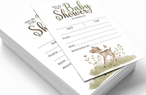 Pack of 30, Boy/Girl Baby Shower Party Collection, Baby Shower Invitation Cards, Fill in the Blank Invites WIth Envelopes, Cute Animals Theme Party Supplies - Image 3