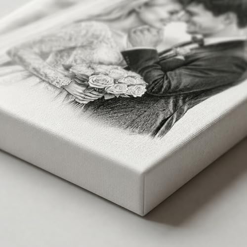 callie Custom Wedding Sketch Portrait Canvas from Photo, Personalized Canvas Picture Poster Wall Art Decor, Customized Gifts for Newlywed Couple, Bride, Groom - Image 6