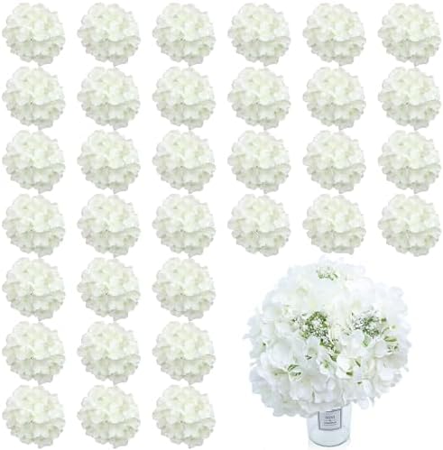 AVIVIHO 65pcs White Flowers Hydrangea Artificial Flowers Bulk Ivory White Fake Flowers Faux Hydrangea Silk Flowers with Stems Perfect for Weddings Centerpieces Wreath Home Garden Party Decoration by Aviviho