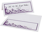 Scribble Vintage Swirl Place Cards, Eggplant, Set of 150, Pre-cut and Score - Image 2