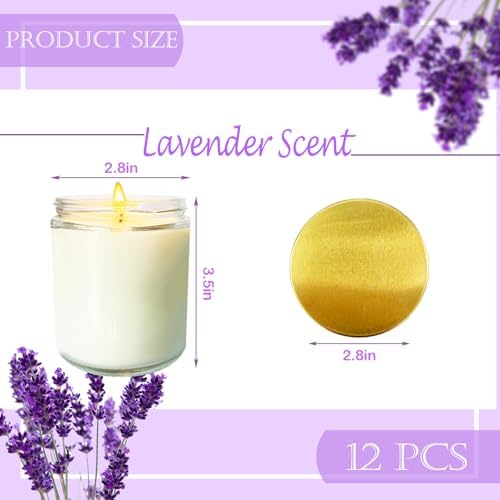 12 Pcs 8 Oz Bulk White Soy Candles,Lavender Scented Candles Set,Bulk Aromatherapy Candle,Great Stress Relieving Scented Candle for Girls as a Gift for Birthdays, Weddings and More! - Image 2