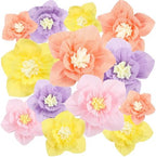 Cholemy 24 Pcs Tissue Paper Flowers, Crepe Paper Flowers Decorations 8" 10" 12" for Wedding Party Baby Bridal Shower Carnival Party Birthday Nursery Wall Decor (Multi Colors) by Cholemy