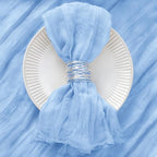 DeZerlor Baby Blue Washable Cheesecloth Napkins Set of 50 for Wedding Party - Image 2