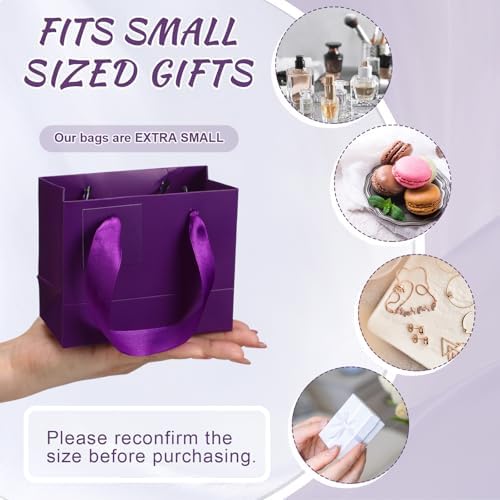 Zhanmai 4.7 x 2.4 x 3.9 Inch 100 Pcs Mini Gift Bags Bulk, Purple - Image 5