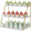 VyGrow Cupcake Stand, 3-Tier Dessert Stand for 55 Cupcakes, Wood & Metal Tower Display Premium Holder Dessert Tree Tower for Christmas Birthday Weddings Party Decor, 16.26" L x 11.81" W x 15.76" H by VyGrow