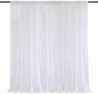 White Iridescent Sequin Curtains 10ftx10ft Photo Booths Backdrop by QueenDream