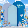 Gradient Blue Arch Backdrop Cover 7.2FT 6.6FT 6FT Arch Covers Stretchy Backdrop Set of 3, Party Arch Cover Spandex Fitted Under The Sea Fabric Arch Covers for Baby Shower Birthday Wedding Decoration by Tao-GePartyDecorations