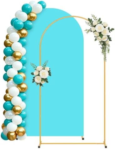 6FT Arch Backdrop Stand and Blue Cover Set,Balloon Arch Stand by Unknown