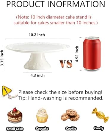 Gomakren White Wedding Cake Stand for Smaller Than 10 Inch Cakes, Vintage - Image 2