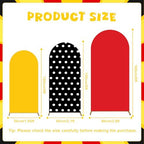 3 Pcs Cartoon Mouse Arch Backdrop Cover Red Yellow Black Dot Background - Image 2