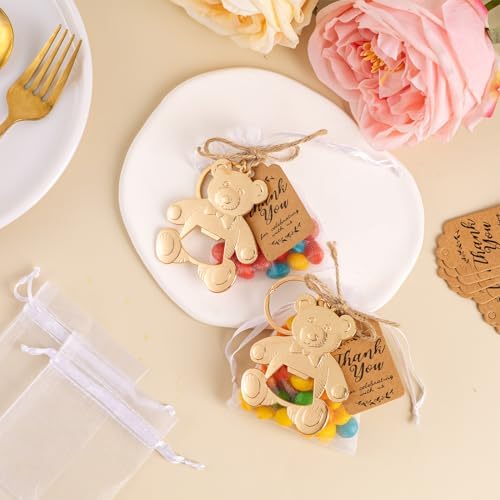 50 Pcs Bear Bottle Opener Keychains for Baby Shower Party Favors - Image 3